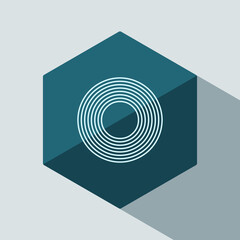 vector Initial letter O hexagon flat design with shadow. universal icon design template.