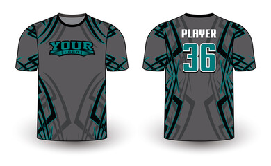 Naklejka premium Sports gear template mockup perfect fit for all sports. The designs that go on casual wear, shirts, fashions apparel, and all kinds of team uniform