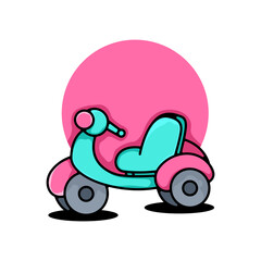 cute tricycle logo design vector