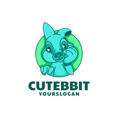 cute bunny daydreaming logo design