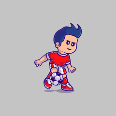 cute footballer character illustration