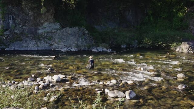 Ayu Fishing in the Yoshida River, Gujo Hachiman City, Gifu Japan