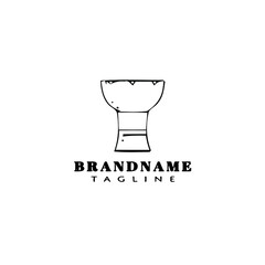 djembe african percussion instrument cartoon logo design template icon vector illustration