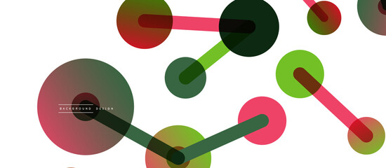 Line points connections geometric abstract background. Circles connected by lines. Trendy techno business template for wallpaper, banner, background or landing