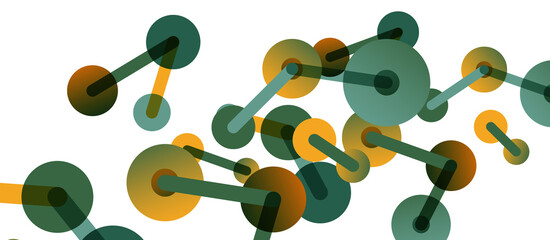 Line points connections geometric abstract background. Circles connected by lines. Trendy techno business template for wallpaper, banner, background or landing