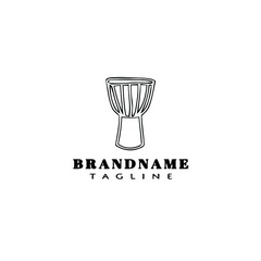 djembe african percussion instrument cartoon logo design template icon vector illustration