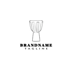 djembe african percussion instrument cartoon logo design template icon vector illustration