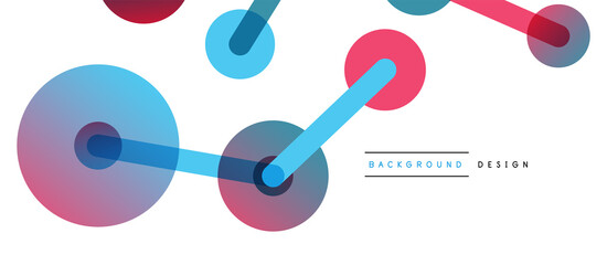 Abstract background. Round dots connected by lines. Trendy techno business template for wallpaper, banner, background or landing