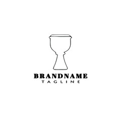 djembe african percussion instrument cartoon logo design template icon vector illustration