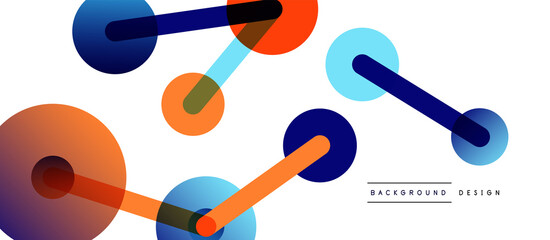 Abstract background. Round dots connected by lines. Trendy techno business template for wallpaper, banner, background or landing