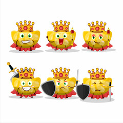 A Charismatic King orange gummy candy cartoon character wearing a gold crown