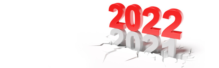 Happy New Year Background. Start to 2022. 3D illustration