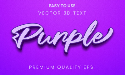 Purple Editable 3d text effect template