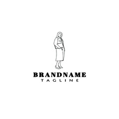 doctor cartoon design logo template icon black isolated vector illustration