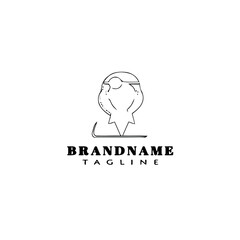 doctor cartoon design logo template icon black isolated vector illustration