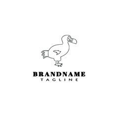 dodo bird cartoon logo template icon design black isolated vector