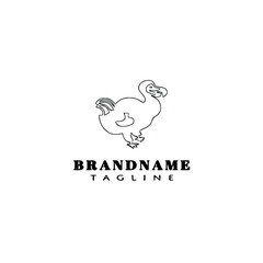 dodo bird cartoon logo template icon design black isolated vector illustration