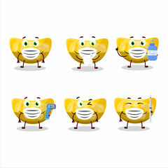 A picture of orange gummy candycartoon design style keep staying healthy during a pandemic