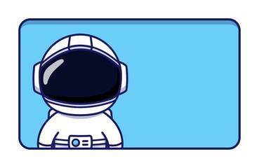 Blank greeting card with cute astronaut