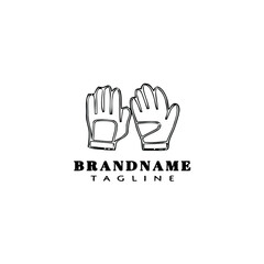 glove logo cartoon design template icon black isolated vector