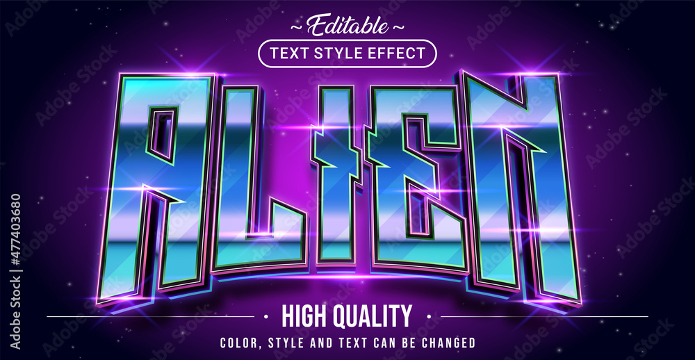 Aufkleber Editable text style effect - Alien text style theme.