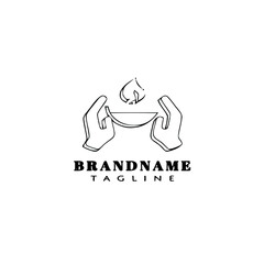 Happy Bhai Dooj, burning diya lamps lights logo cartoon icon design template isolated vector