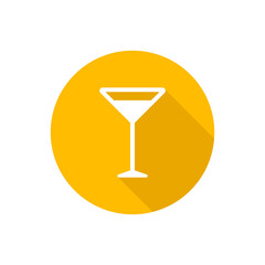 Cocktail flat icon with shadow