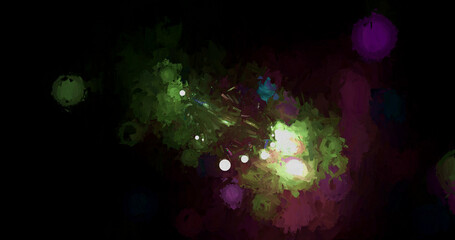 abstract purple and green space galaxy nebula dust way grunge pattern with star night sky universe.