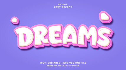 dreams bold editable text effect