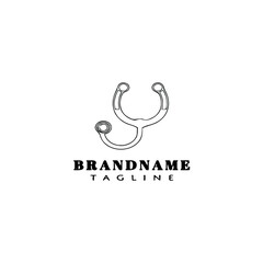 stethoscope logo cartoon icon design template black isolated illustration