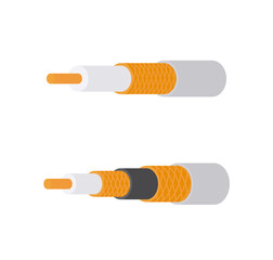 Coaxial cable cutaway. Vector illustration.