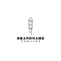 fire cracker logo cartoon icon template black isolated vector illustration