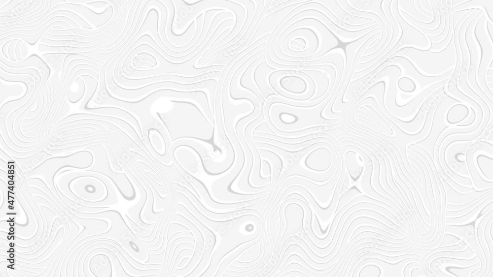 Poster White smooth glossy abstract elegant liquid animation background. Seamless looping animation.