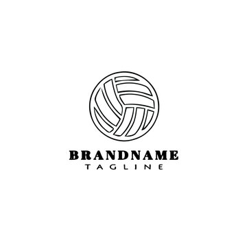 volleyball ball logo icon design template vector illustration