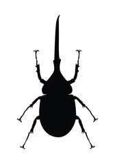 Hercules beetle silhouette vector isolated on white.