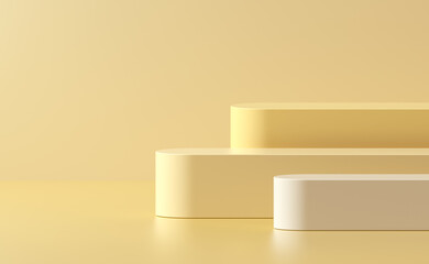3D rendering Mock up geometric shape podium for product design, minimal display.