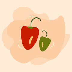 Fresh  Paprika vegetable nature icon.Vector Ilustration.