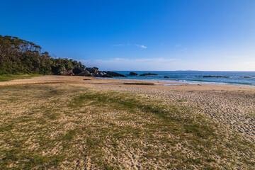 Rocks and the sea at Mystery Bay beach