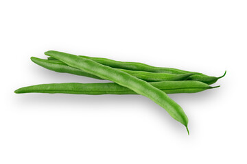 Fototapeta premium Bean green Vegetable on isolated white background with shadow