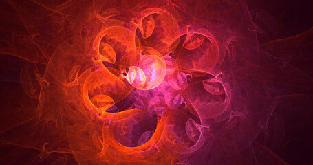 3D rendering abstract colorful fractal light background