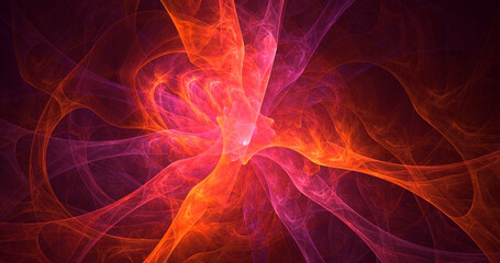 3D rendering abstract colorful fractal light background