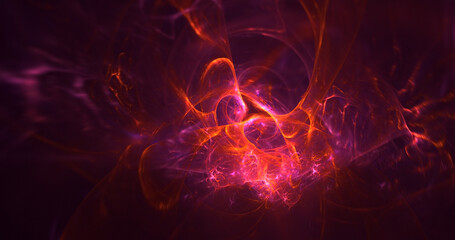 3D rendering abstract colorful fractal light background