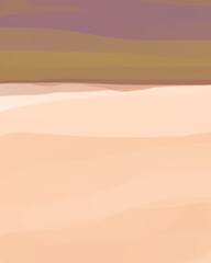 Desert painting as far as the eye can see The evening desert, or it may seem near the dawn.