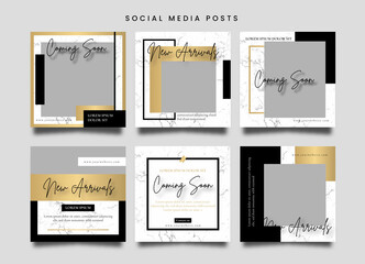 Elegant luxury fashion social media and instagram post layout or banner design template