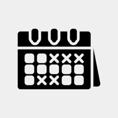 Schedule icon vector illustration in solid style about calendar and date, use for website mobile app presentation