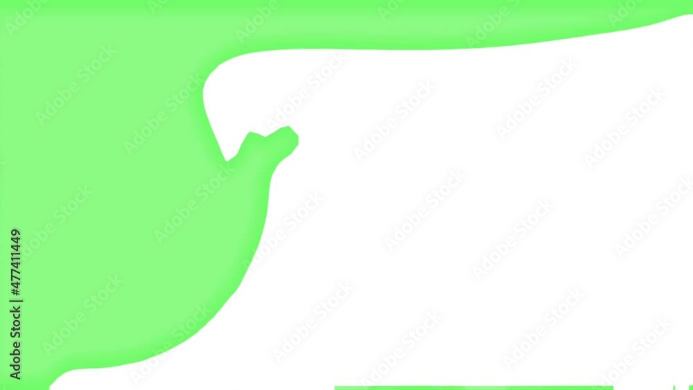 Aufkleber waving and splashing green on white background isolated. flowing and waving oil fill the screen. bea