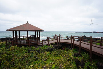 seaside gazebo and walkway