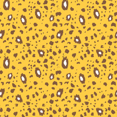 Abstract modern leopard seamless pattern. Animals trendy background. Color decorative vector stock illustration for print, card, postcard, fabric, textile. Modern ornament of stylized skin