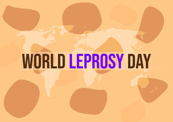 World Leprosy Day Abstract Background with World Map and Colors. Leprosy day observation backdrop