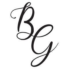 bg , gb, Calligraphic signature icon. Wedding Logo Monogram. modern symbol. Couples logo for wedding